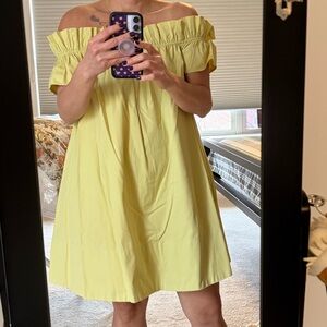 Free People Off-Shoulder Lemon Mini Dress